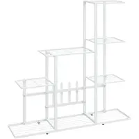 vidaXL Växtställ 94,5x25x88 cm vit metall
