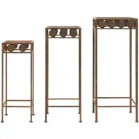 vidaXL Växtstativ 3 delar vintage stil metall rostfärgade