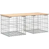 vidaXL Trädgårdsbänk gabion-design 103x44x42 cm massiv furu