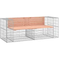 vidaXL Trädgårdsbänk gabiondesign 184x71x65,5 cm massivt douglasträ