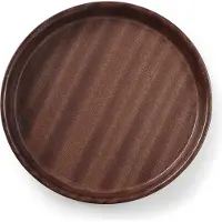 Hendi Träserveringsbricka, halkfri, djup, med kant, rund, diameter 32 cm