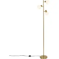 QAZQA Golvlampa guld med opalglas 3-ljus justerbar - Anouk
