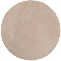 vidaXL Mjuk matta HUARTE med kort lugg tvättbar sandbeige Ø 100 cm