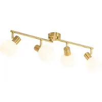 QAZQA Takspotlight guld med opalglas 4-ljus justerbar - Anouk
