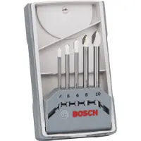 Bosch 2608587169 Glas- och kakelborr 5 delar 4 mm, 5 mm, 6 mm, 8 mm, 10 mm Cylinderskaft 1 set