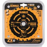 DeWalt Extreme Cutting - Cirkelsågblad - för plywood, trä med spikar - 165 mm - 24 tänder