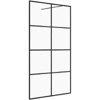vidaXL Duschvägg med klart ESG-glas 140x195 cm svart