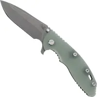 Rick Hinderer Knives Rick Hinderer XM-18 3.5" Spanto S45N, Battle Bronze, Translucent Green G10, pocket knife