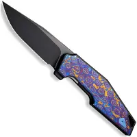 We Knife OAO One And Only WE23001-4, Blackwashed CPM 20 CV, Black Titanium Timascus, pocket knife