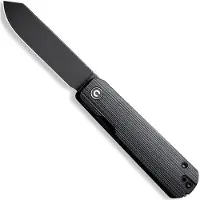 CIVIVI Sendy C21004B-2 Blackwashed Nitro-V, Milled Black G10, pocket knife, Ben Petersen design