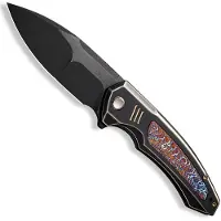 We Knife Hyperactive WE23030-4 Black Brushed Vanax, Bronze/Black Titanium Flamed Titanium, pocket knife