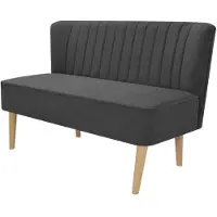 vidaXL Soffa - - 2-sits - Mörkgrå tyg - 117x55,5x77 cm - Mjuk komfort
