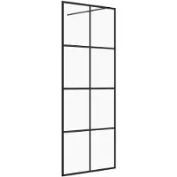 vidaXL Duschvägg med klart ESG-glas 80x195 cm svart