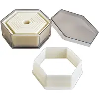 Ibili 784204 Set med 9 släta hexagonala kakformar
