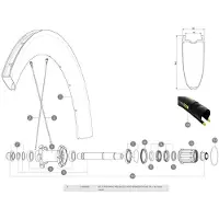 Mavic Comete Pro Carbon Sl Ust Bakre Vänster Ekrar 12 Enheter