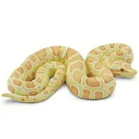 Safari Ltd. Albino burmesisk pytonfigur - naturtrogen 5,5 tums ormfigur - pedagogisk leksak fr pojkar, flickor och barn frn 3 r