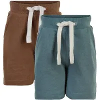Minymo Shorts - 2-pack - Kola/Aquagrön - - 8 år (128) - Shorts