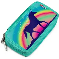Jeva Pennfodral m. Innehåll - Twozip - Rainbow Unicorn Candy - - One Size - Pennfodral