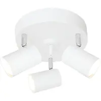 By Rydens Correct takspotlight 3 lampor vit Correct, dimbar, Vitt / opal, Vardagsrum / matsal, Metall, Modern, Halogen spots