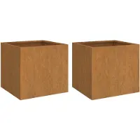 vidaXL Odlingslådor 2 st 32x30x29 cm rosttrögt stål
