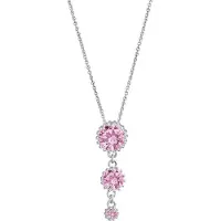 Lempikoru Bud tre stenar silver pink halsband platinerat 31 077 06 500