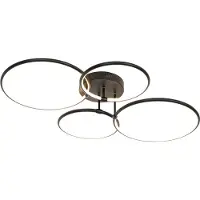 QAZQA Taklampa svart inkl LED 3-stegs dimbar 4-ljus - Joaniqa