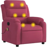vidaXL Massagefåtölj vinröd sammet