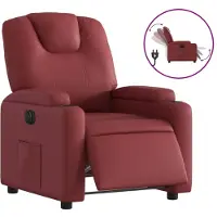 vidaXL Elektrisk reclinerfåtölj vinröd konstläder