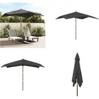 vidaXL Parasoll med trästång 300x300x273 cm antracit
