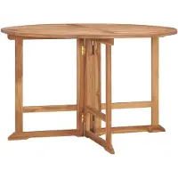 vidaXL Hopfällbart matbord för trädgården Ø110x75 cm massiv teak