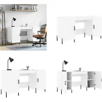 vidaXL Skrivbord vit 140x50x75 cm konstruerat trä