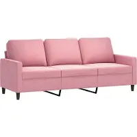 vidaXL 3-sitssoffa rosa 180 cm sammet
