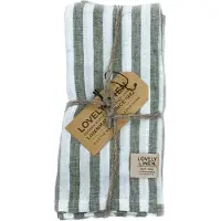 Fyrklövern Lovely Linen Misty servett 42 x 42 cm 4-pack, Edge Jeep Green
