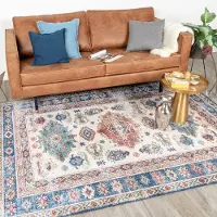 FRAAI Vintage matta | Azara Yasmin ljusblå hos Volero | 300x400 cm | Polyester | Aztec | Rektangulär | Plattvävd