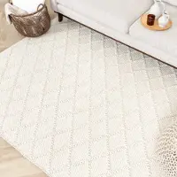 Studio Clarice Vävd matta i ull | Knit gräddvit hos Volero | 160x230 cm | Ull | Enfärgad | Rektangulär | Plattvävd