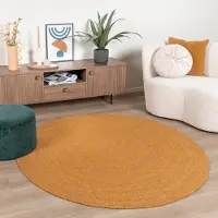 NATURL. Rund ullmatta | Wise gul hos Volero | Ø 100 cm | Natur | Enfärgad | Rund | Plattvävd