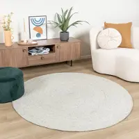 NATURL. Rund ullmatta | Wise grå/melerad hos Volero | Ø 180 cm | Natur | Enfärgad | Rund | Plattvävd