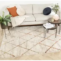 FRAAI Fluffig matta | Blend Lines terrakotta hos Volero | 80x150 cm | Polypropen | Romb | Rektangulär | Hög lugg