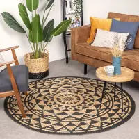 FRAAI Rund jutematta | Henna Maya natur hos Volero | Ø 120 cm | Jute | Symmetrisk | Rund | Plattvävd