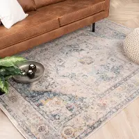 FRAAI Vintage matta | Inspire No. 217 gräddvit/blå hos Volero | 80x150 cm | Polypropen | | Rektangulär | Låg lugg