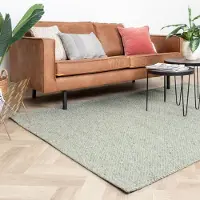 Studio Clarice Ullmatta | Melerad mintgrön hos Volero | 200x290 cm | Ull | Enfärgad | Rektangulär | Plattvävd