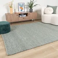 NATURL. Ullmatta | Wise grön hos Volero | 70x140 cm | Natur | Enfärgad | Rektangulär | Plattvävd
