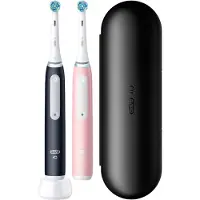 Oral-B iO Series 3 Eltandborste – dubbelpack – svart och rosa