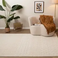 FRAAI Tvättbar matta | Dunya Geo vit hos Volero | 200x290 cm | Polyester | Geometrisk | Rektangulär | Låg lugg