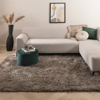 Studio Clarice Fluffig matta | Grace grå hos Volero | 160x230 cm | Polyester | Blandat | Rektangulär | Hög lugg