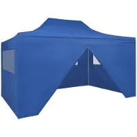 vidaXL Pop-Up hopfällbart partytält med 4 sidoväggar 3x4,5 m blå