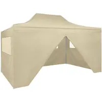 vidaXL Pop-Up hopfällbart partytält med 4 sidoväggar 3x4,5 m vit