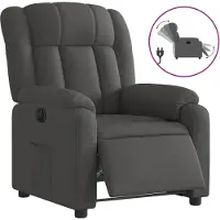 vidaXL Elektrisk reclinerfåtölj mörkgrå tyg