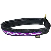 Annan Tillverkare Loboo Halsband Polstrad Halvstryp 50mm (Färg: Svart/Lila/Grön, Längd: 55cm)