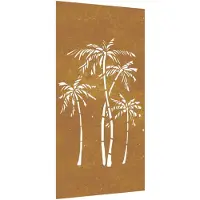 vidaXL Väggdekoration 105x55 cm rosttrögt stål palmdesign